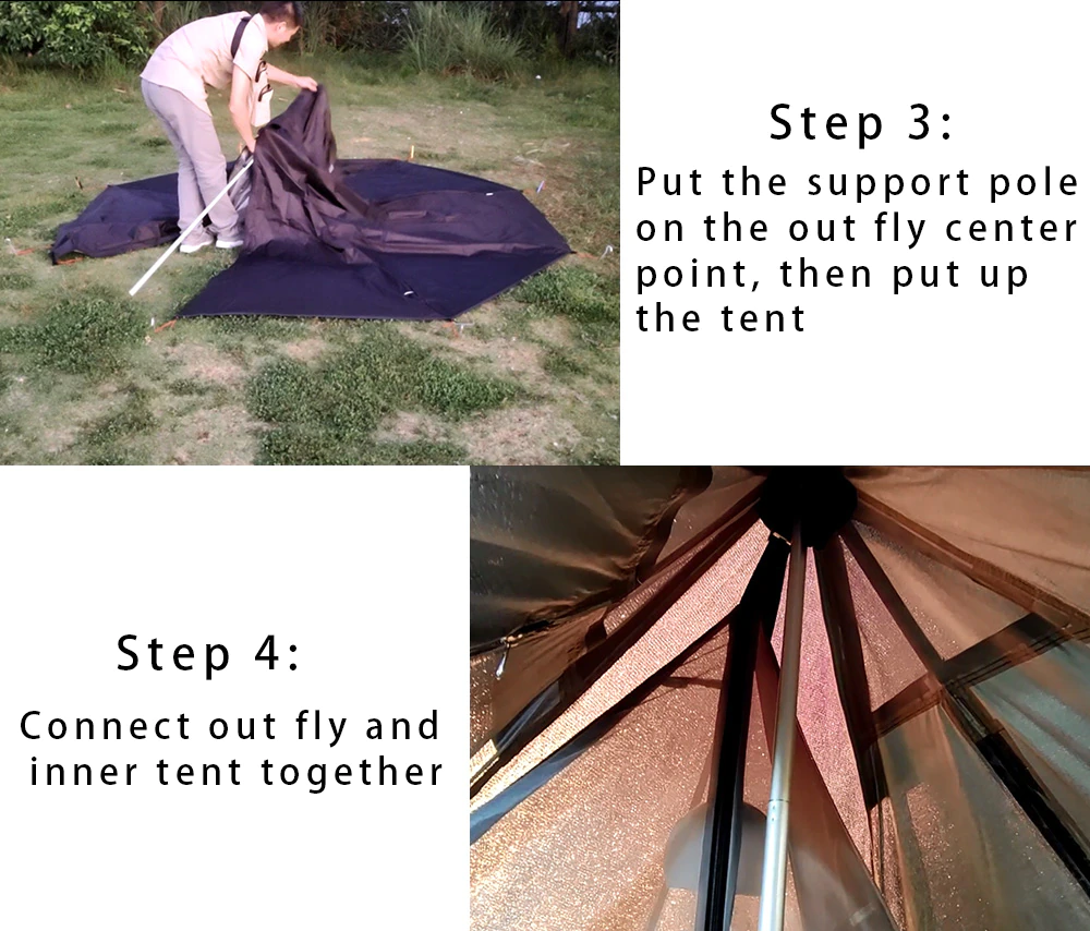 Cheap Goat Tents Ultralight Camping Teepee Tent with Chimney Window Outdoor Tipi Pyramid Tent Double Layer Bushcraft 1 Person Tents Hot Tent   